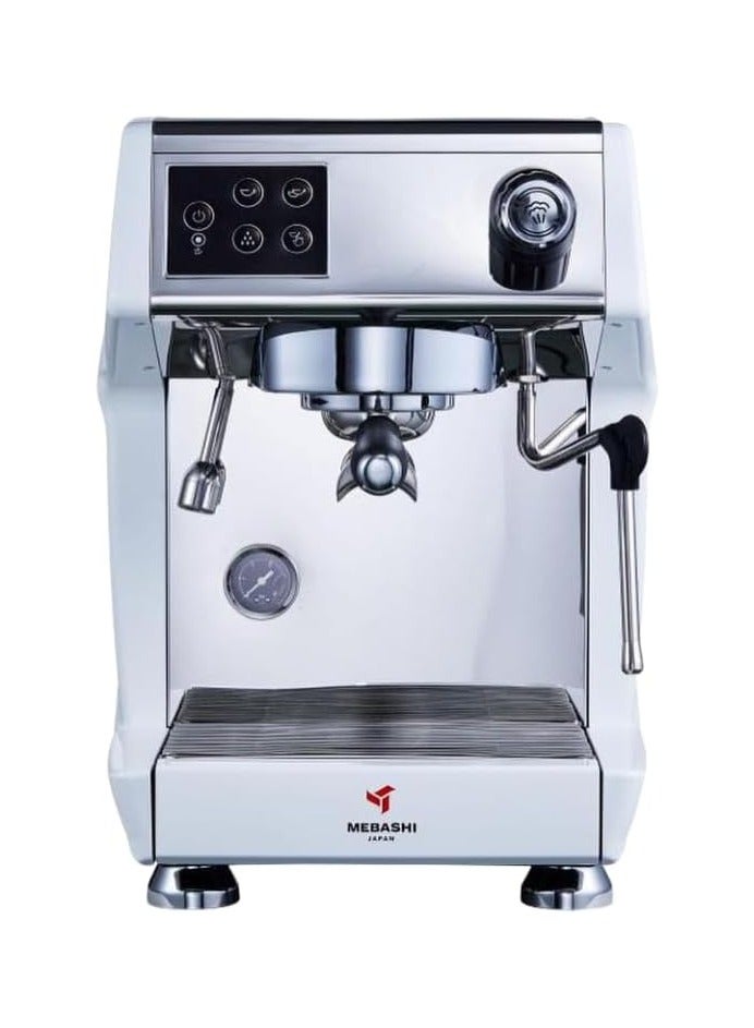 MEBASHI Commercial Coffee Machine, Dual Boiler, 1.7L Capacity, 15 Bar Pressure, (ME-CCM2054)(2650W) (White Steel)