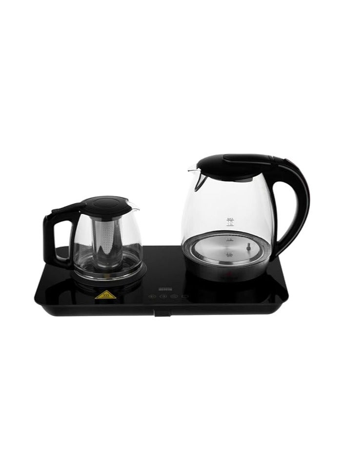 MEBASHI Glass Tea Maker, 1.7L Kettle, 1L Teapot, Digital Controls, Keep Warm Function (ME-TM300G)(1850W-2200W)