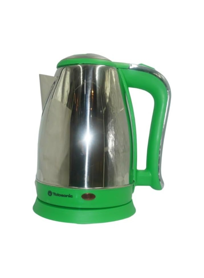 MEBASHI Electric Kettle | 1.8L Green-Steel Kettle with 360° Turnable Base,(1500-2200W) Auto Shut-Off & Boil-Dry Protection (TS-KT1004)