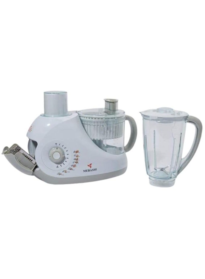 MEBASHI 14-in-1 Food Processor, 1.5 L Bowl, 2 L Blender,(450W) White-Gray (ME-FPS1001WGR)