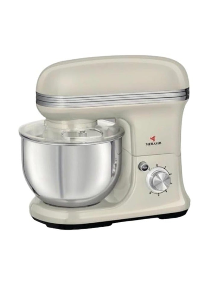 MEBASHI 5L Stand Bowl Mixer, 1200W, 8 Speed Levels, Stainless Steel Bowl-ME-SBM1111 (White)