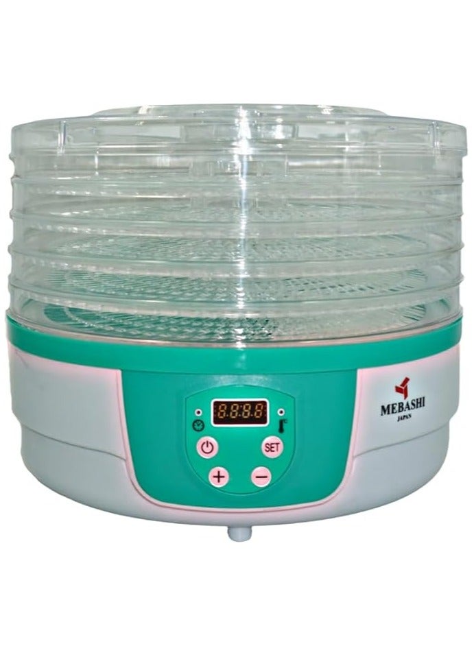 MEBASHI ME-FOD8202P Food Dehydrator, Rotatable, 5 Trays,(250W) Green (ME-FOD8202P)