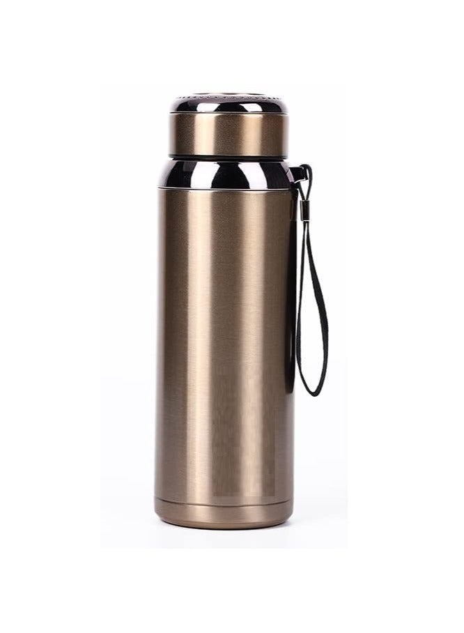 Smart Stainless Steel Water Bottle with LED Temperature Display, Leakproof, 500ml/17oz, Hot/Cold 12Hrs, for Home & Outdoor, Golden