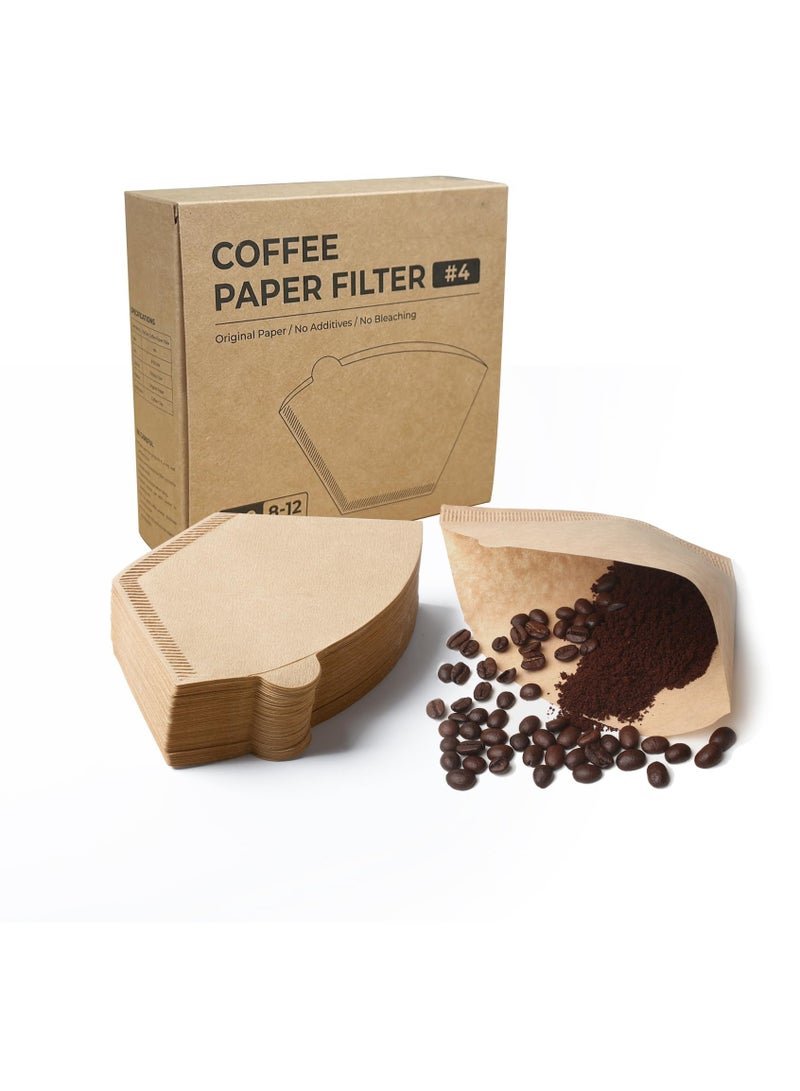 Coffee Filters V60 Cone Paper White 100pcs Coffee Filters Unbleached Paper Filters Compatible with Pour Over Drippers 2-4 Cups Size 02 Coffee Filters v60 (1-4 Cups 02, 100)