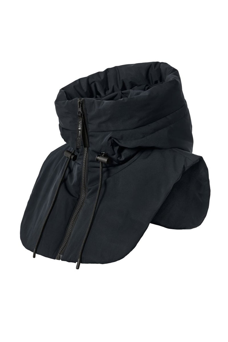 Women Padded Hood With Stand-Up Collar, Black