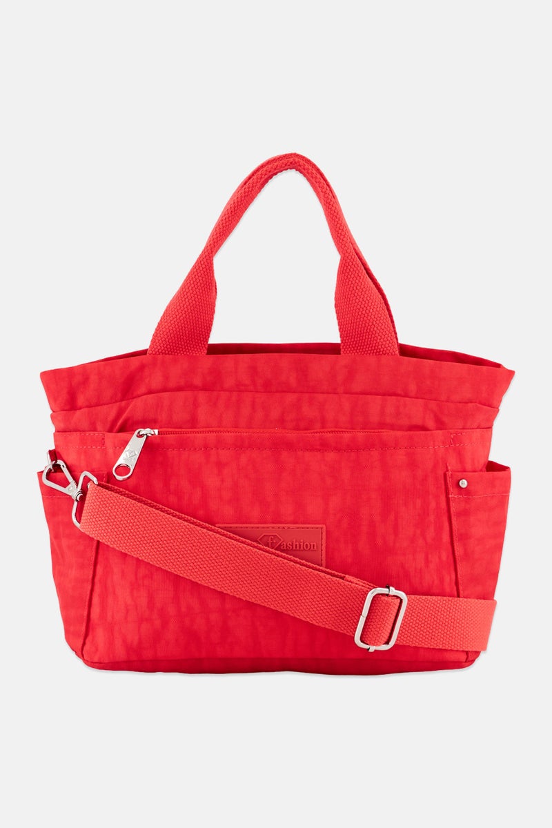 Women Brand Logo Cross Body Bag 20 H x 34 L x 5 W cm, Red