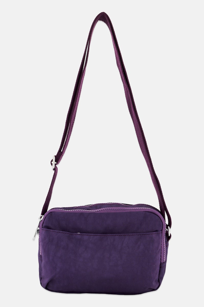 Women Brand Logo Cross Body Bag 15 H x 22 L x 9 W cm, Purple