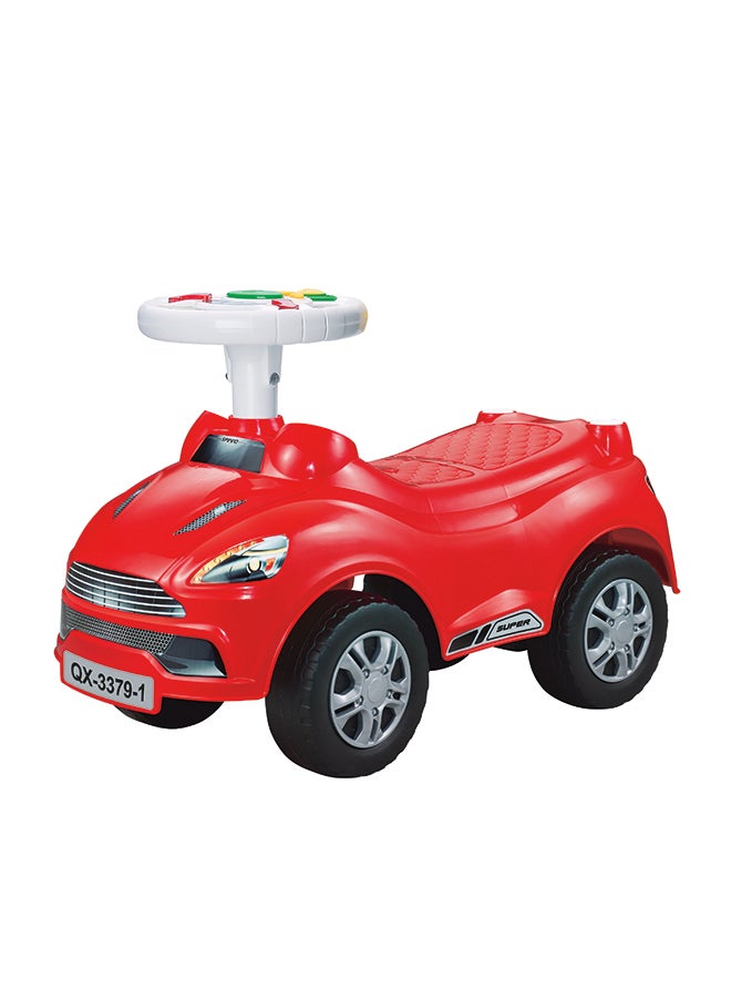 Ride-On Sports Car for Kids - Multifunctional Electric Baby Car with Music & Horn | Push Ride-On Toy for Toddlers 1-3 Years | RED