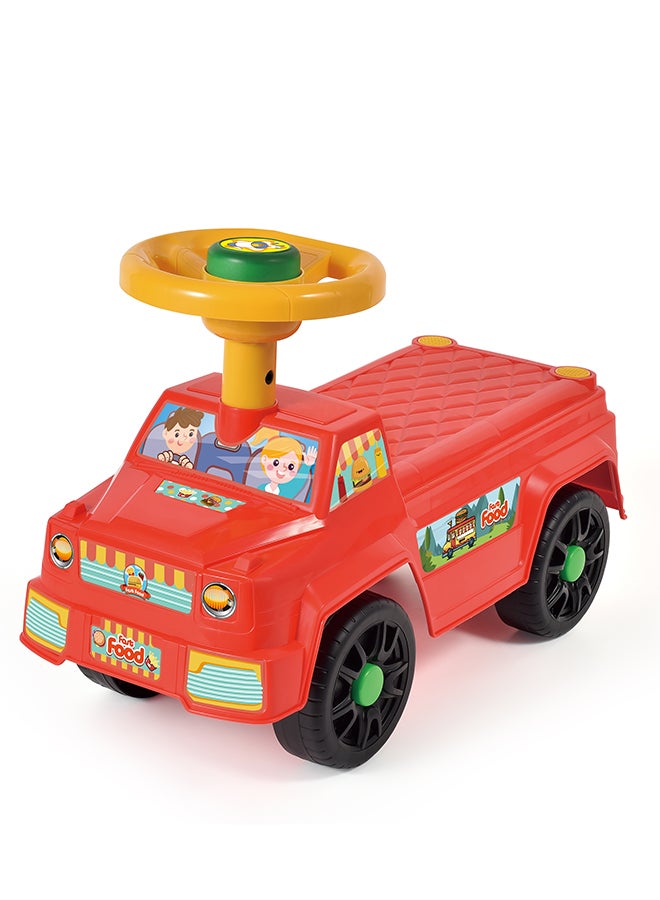 Burger Cart Ride-On Car for Kids – Fun Burger Cart Design with Interactive Sounds & Lights, Safe & Durable, Push Ride-On Toy for Toddlers Aged 1-3 Years| Green