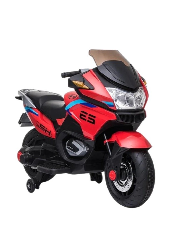 Megastar Ride on12 v Electric Ride-On Motorbike for kids  with Hand acceleration- Metalic RED