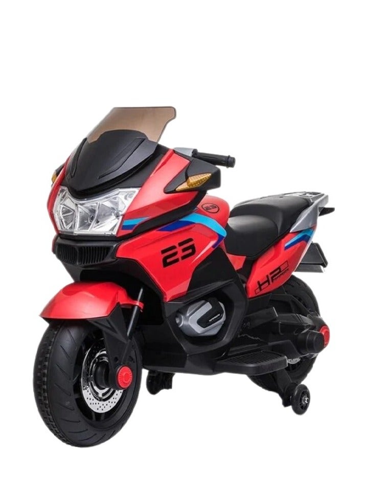 Megastar Ride on12 v Electric Ride-On Motorbike for kids  with Hand acceleration- Metalic RED