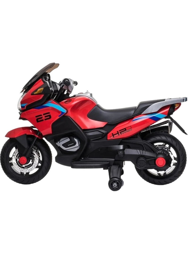 Megastar Ride on12 v Electric Ride-On Motorbike for kids  with Hand acceleration- Metalic RED