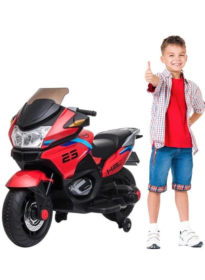 Megastar Ride on12 v Electric Ride-On Motorbike for kids  with Hand acceleration- Metalic RED