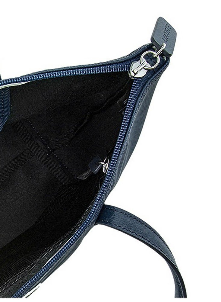 Women's L12.12 Concept Fashion Versatile Large Capacity Zipper Handbag Tote Bag Shoulder Bag Medium Dark Blue