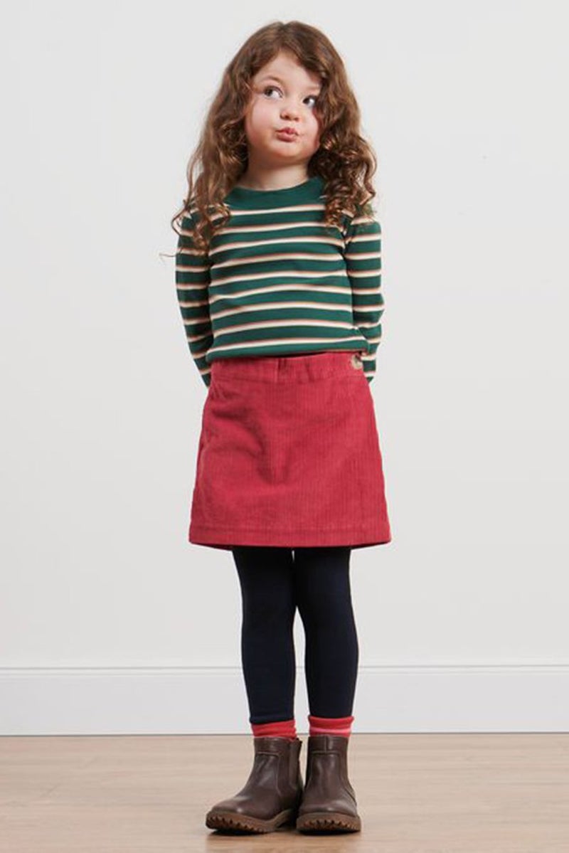 Kids Girl Side Pocket Corduroy Skort, Red