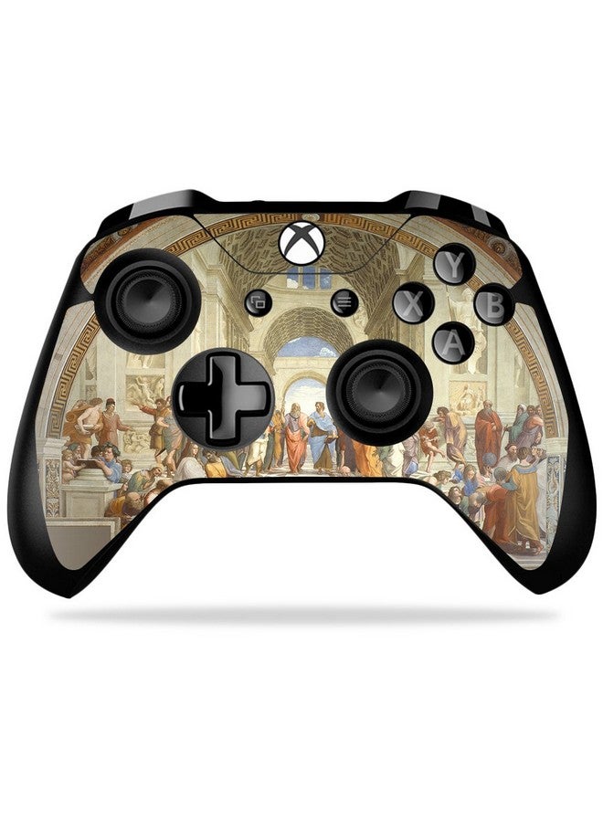 Mightyskins Skin Compatible With Microsoft Xbox One X Controller School Of Athens | Protective, Durable, And Unique Vinyl Wrap Cover | Easy To Apply, Remove, And Change Styles | Made In The Usa