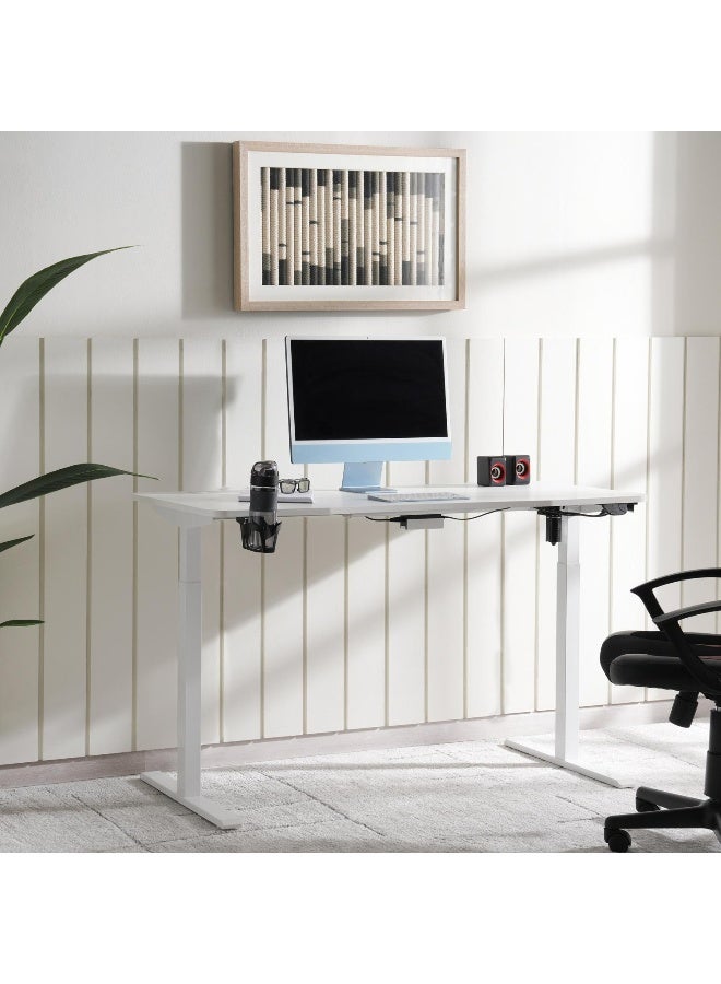 Odie Gaming Desk With Electric Height Adjustable - White