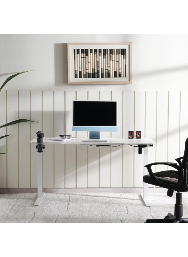 Odie Gaming Desk With Electric Height Adjustable - White