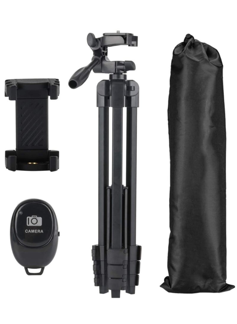 Eocean Flexible Tripod – 136cm Extendable Phone Tripod Stand with Carry Bag, Wireless Remote, Universal Tripod for Video, Selfies, and Travel