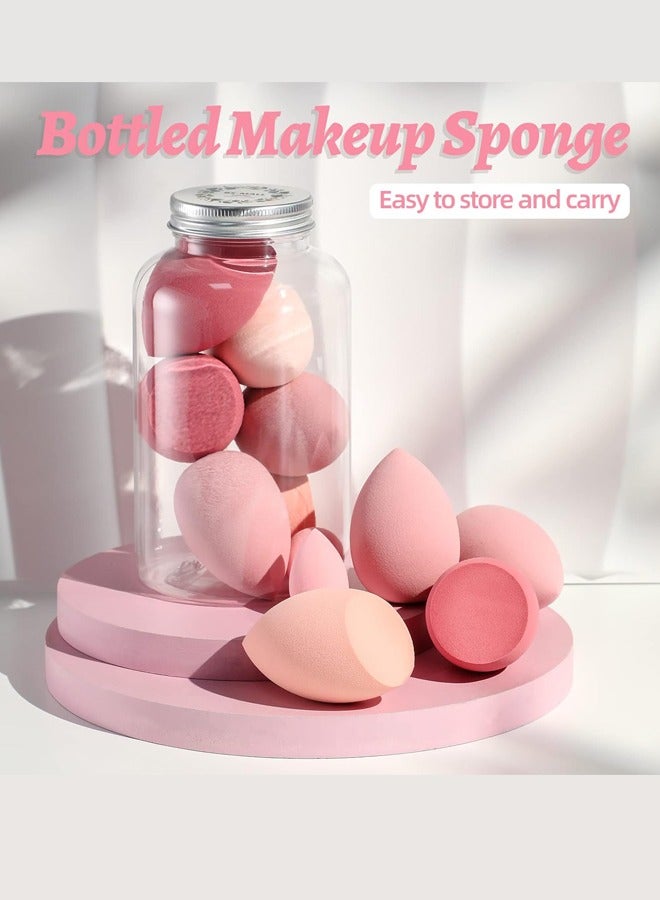 BS-MALL Makeup Sponge Set Blender Sponges 7 Pcs for Liquid, Cream, and Powder, Multi-colored with 1 Mini Makeup Sponge Pink