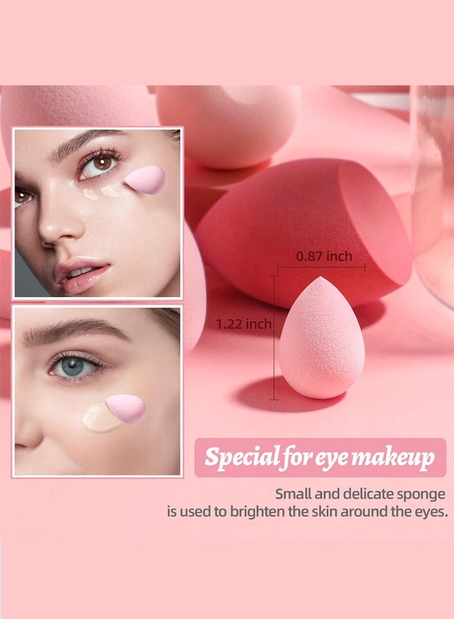 BS-MALL Makeup Sponge Set Blender Sponges 7 Pcs for Liquid, Cream, and Powder, Multi-colored with 1 Mini Makeup Sponge Pink