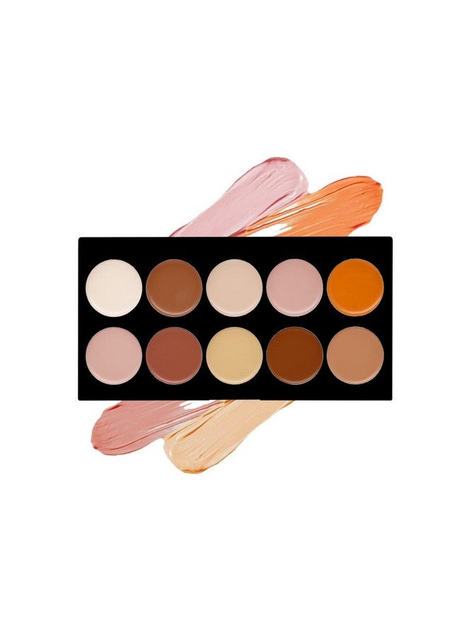 Mattlook 10 Shade Cover Skin Concealer Palette For Colour Correcting With Lightweight, Waterproof, High Pigment Flawless Finish & Long Lasting In Creamy Texture Concealer |18G| 02