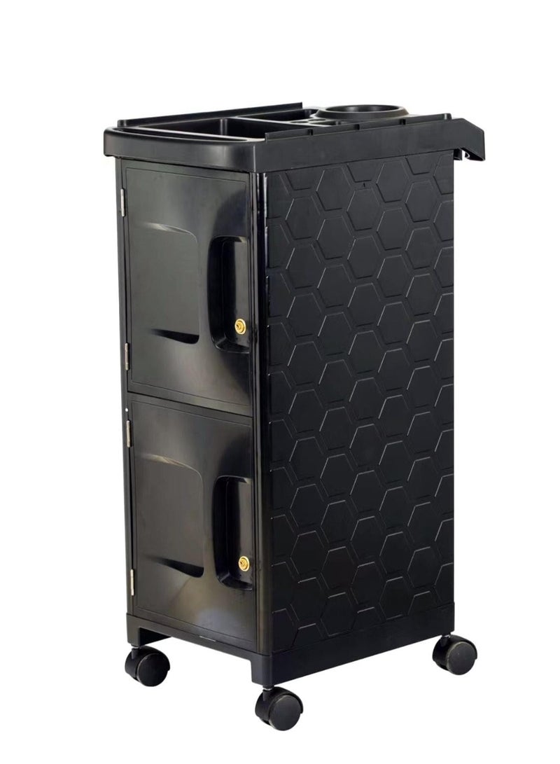 Globalstar Professional 2-Door Salon Trolley with Lock – Multi-Functional Hair Tool Storage Cart