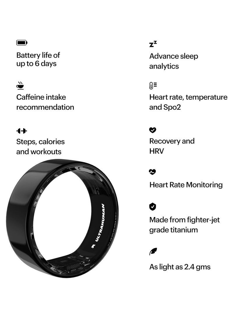 Ring AIR Advanced Sleep Tracking Wearable, HRV, Heart Rate & Temperature Monitoring, Track Workout, Movement & Recovery, Water Resistant up to 100 m(Size 7)