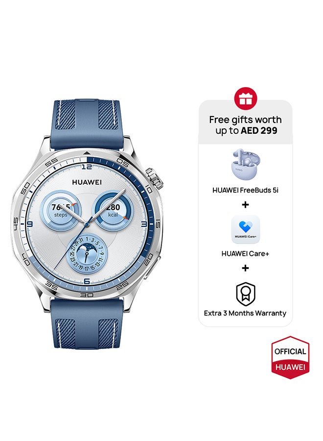 WATCH GT5 46mm Smartwatch,  HW Care + 3 Month Extra warranty + Freebuds5i Blue