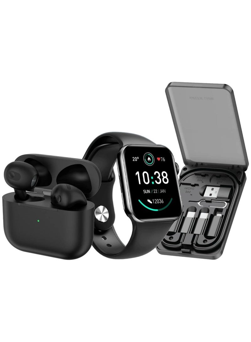 3 In1 Smart Watch Earbud Multi Travel Box Ultimate Combo Package