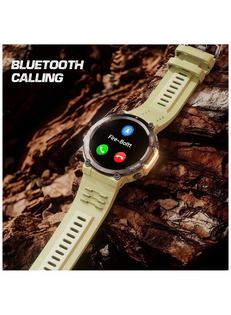 Fire-Boltt Artillery 1.5” HD Display Smart Watch, Shockproof Design, Rugged Looks, Motion Sensor Gaming, 320 mAh Battery, Bluetooth Calling, 100+ Sports Modes, Health Suite, Inbuilt Games (Green)