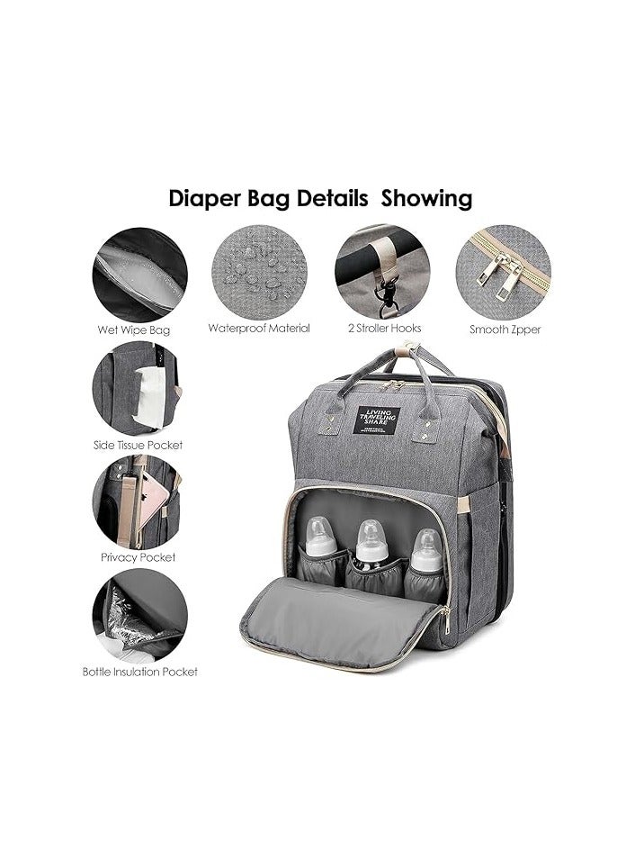 Multifunctional Baby Travel Cot,Portable Diaper Changing Station Mummy Bag Backpack,Foldable Baby Cot Bed, Portable Bassinets for Baby,Travel Crib Infant Sleeper, DELFINO Baby Nest(0-12 Months)