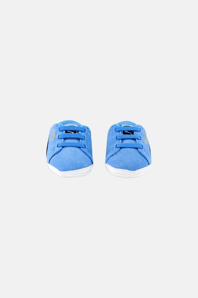 Toddlers Boy Suede Classic Crib Shoes, Light Blue