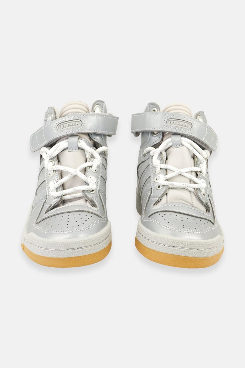 Kids Boy Forum Mid Velcro Outdoor Shoes, Silver