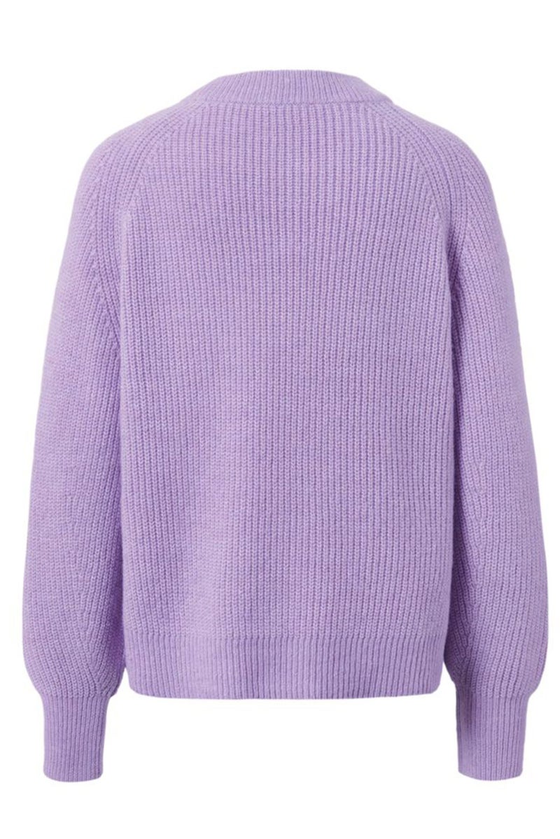 Women Round Neck Knitted Sweater, Lavender