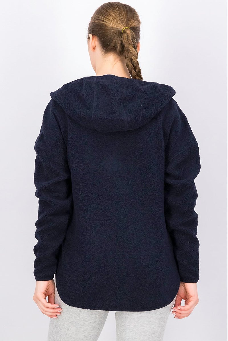 Women Fleece Hoodie Sweater, Navy