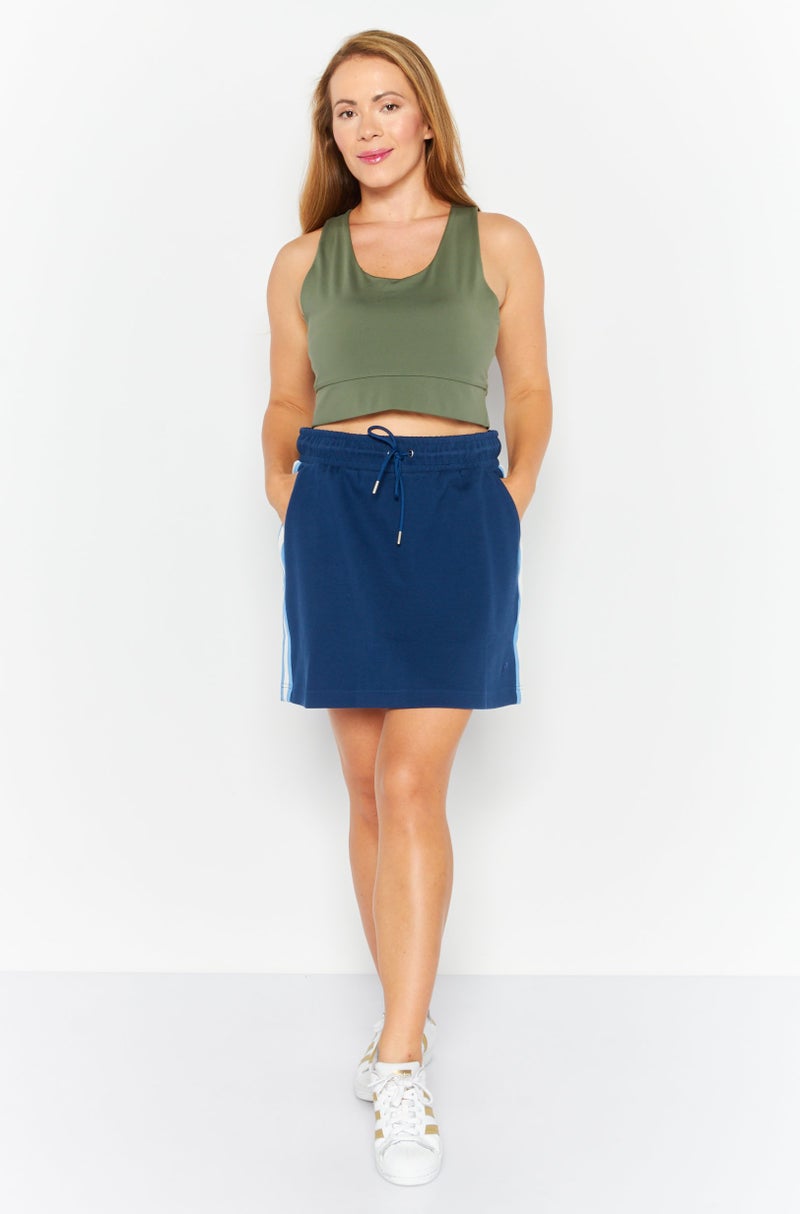 Women Solid Mini Skirt, Blue