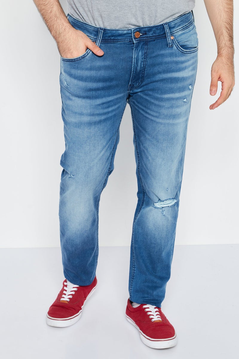 Men Skinny Fit Wash Stretchable Denim, Blue