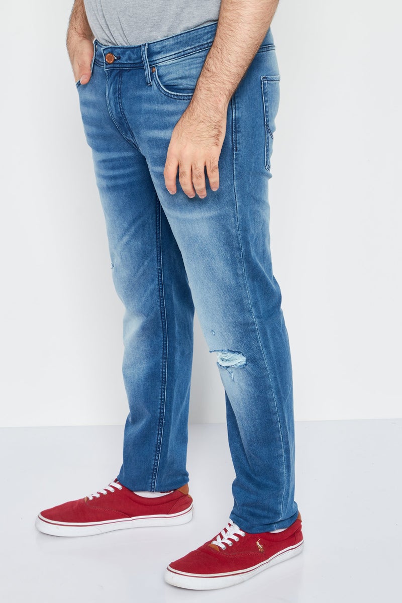 Men Skinny Fit Wash Stretchable Denim, Blue