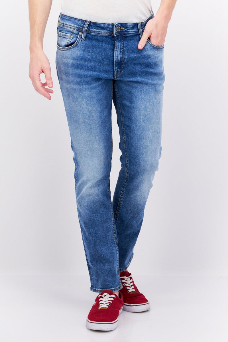 Men Regular Fit Wash Searchable Denim Jeans, Wash Blue