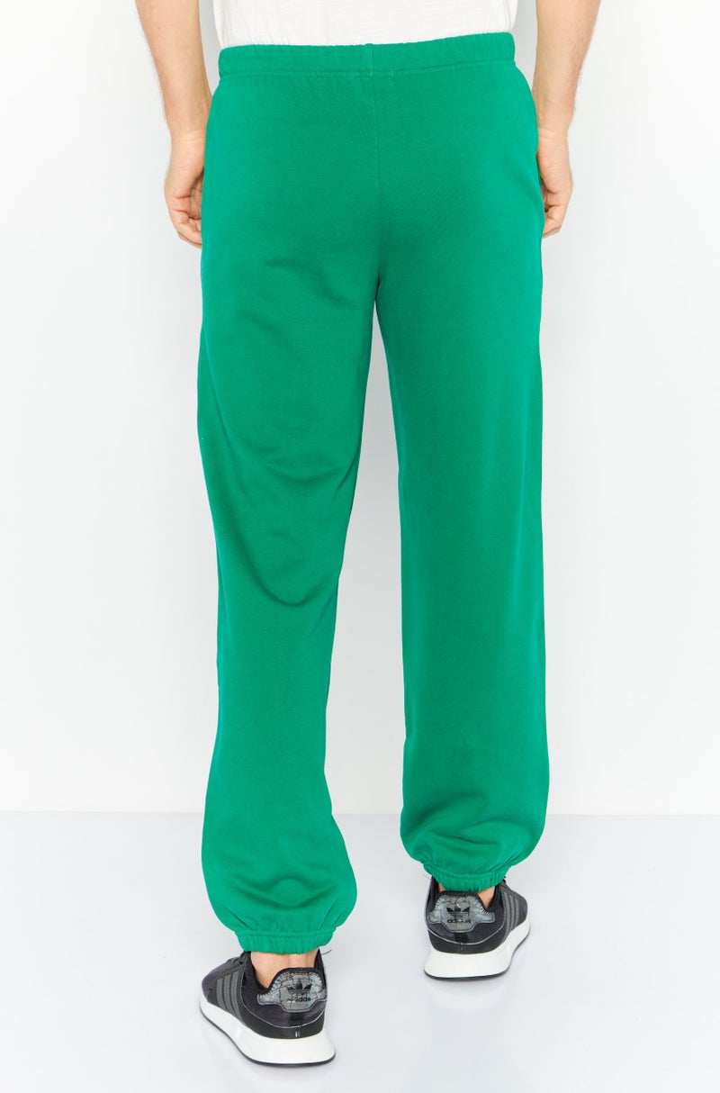 Men Regular Fit Brand Logo Sweatpants, Green