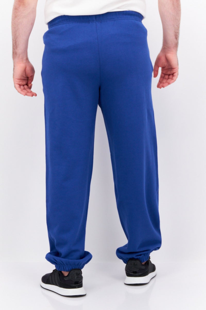 Men Regular Fit Brand Logo Sweatpants, Blue