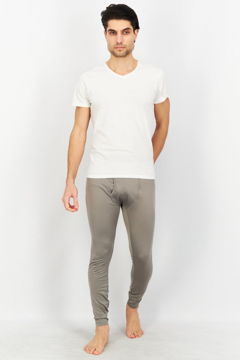 Men Solid Base Layer Pants, Grey