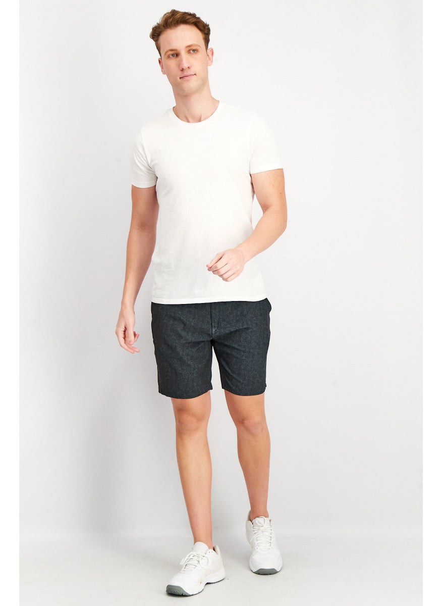 Men Heather Basic Short, Navy Blue