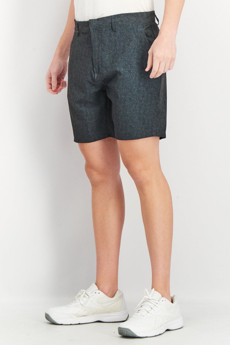Men Heather Basic Short, Navy Blue