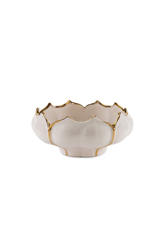 Bloom Ceramic Bowl 29.5X29.5X13Cm - White