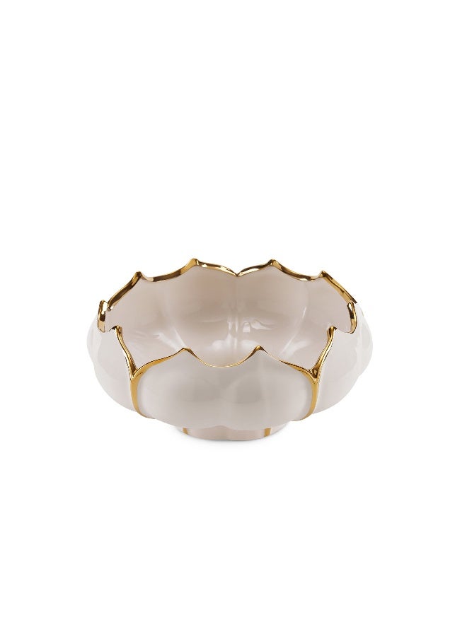 Bloom Ceramic Bowl 29.5X29.5X13Cm - White