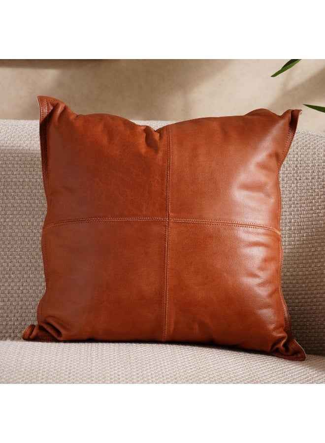 Artigo Leather Filled Cushion 50X50Cm - Brown