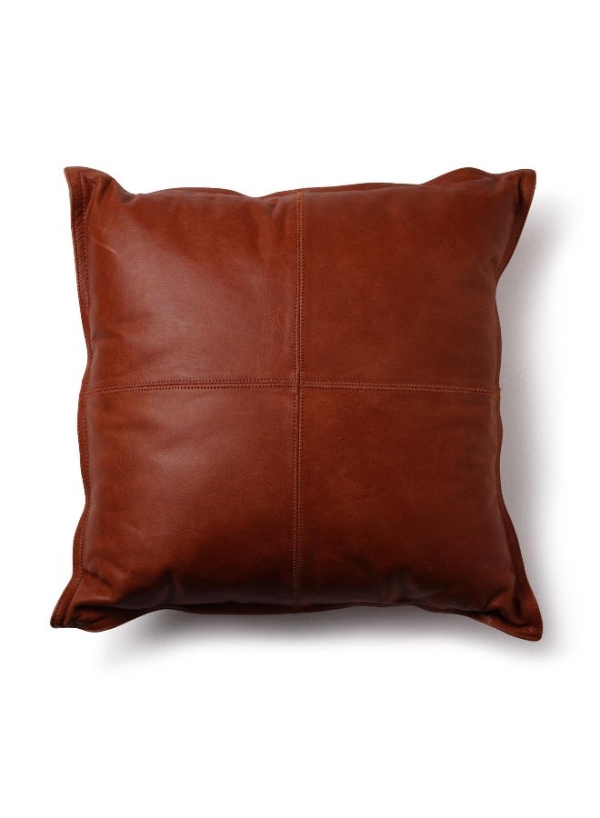 Artigo Leather Filled Cushion 50X50Cm - Brown