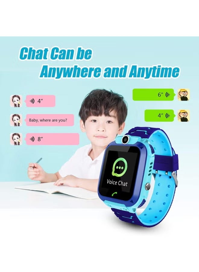 Kids Smart Watch With IP67 Waterproof Camera and Sim Card Slot Blue